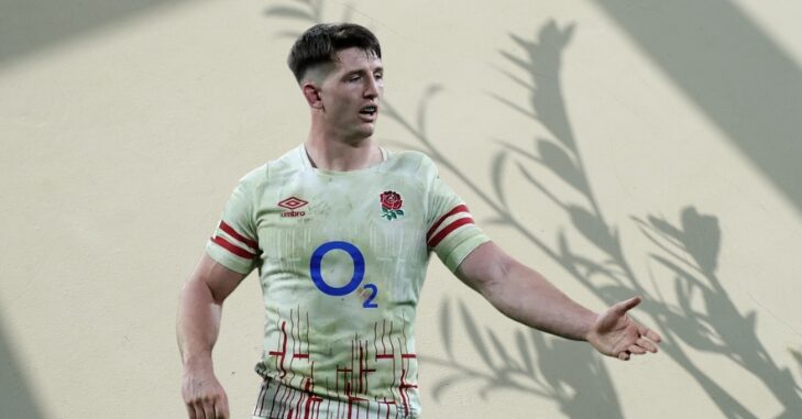 Ben Curry competing during a rugby union match