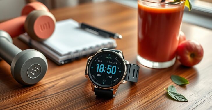 Fitness tracking data shown on a smartwatch screen