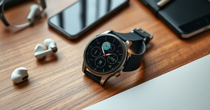 Smartwatch strap and casing shown in close-up