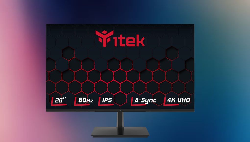 Ports and connections on the rear of a 4K monitor