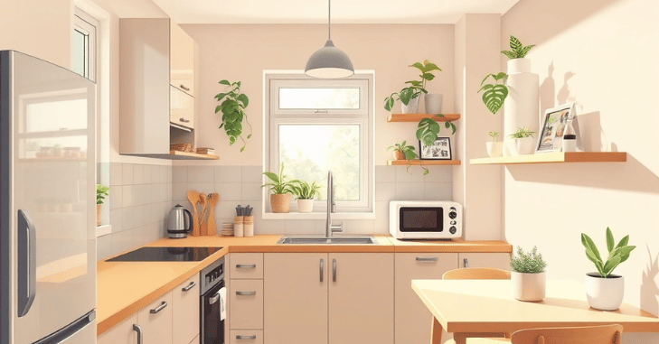 Pull-out storage solution built into a narrow kitchen