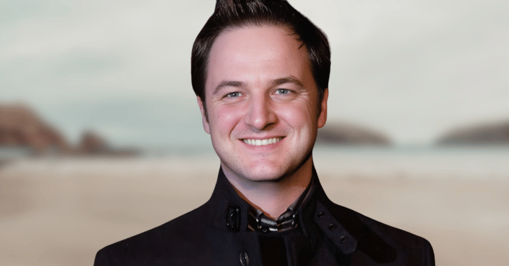 Mikey Graham photographed during a music career milestone