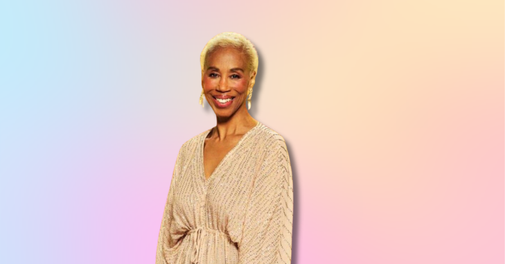 Graphic illustrating Trisha Goddard's estimated net worth