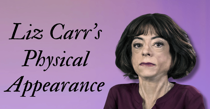 Liz Carr in costume for an international drama series