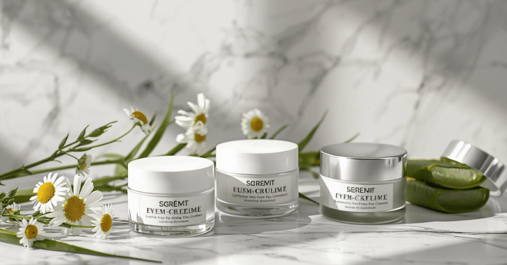 Selection of top-rated eye creams displayed together