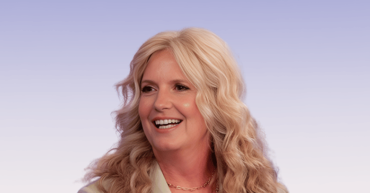 Penny Lancaster speaking at a charity engagement