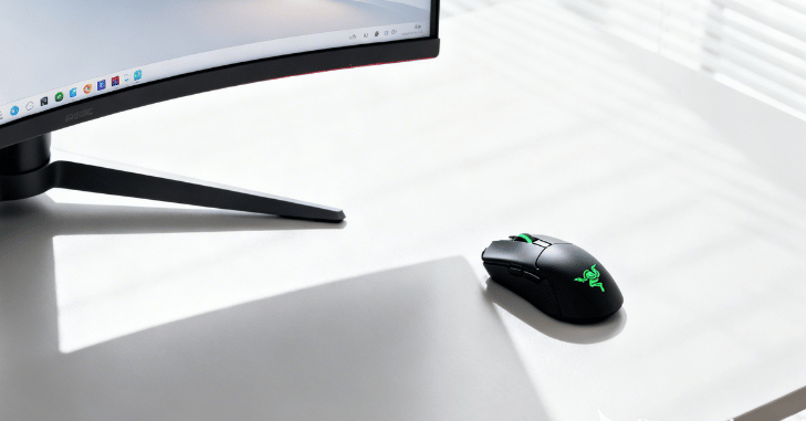 Ergonomic seating position in front of a curved monitor