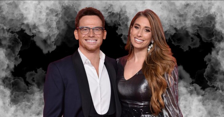 Stacey Solomon with her husband at a public event