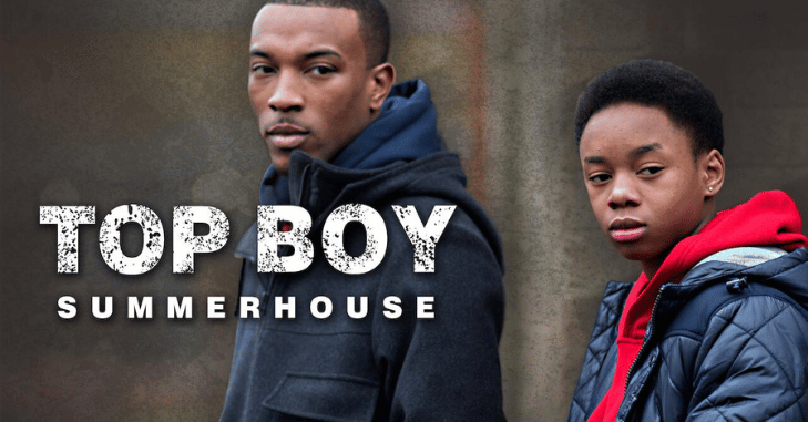Top Boy cast members pictured on a London estate