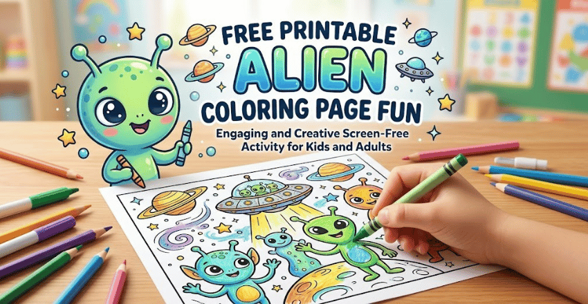 Free Printable Alien Coloring Page Fun