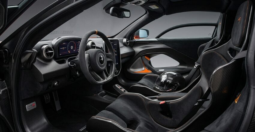 Carbon fibre interior and racing seats of the McLaren Senna